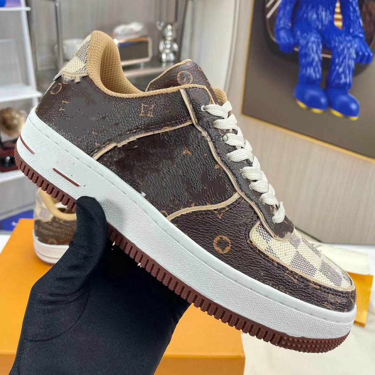 Designer Casual Shoes Virgil Low Men women sneakers damier brown Green Red Brown Top Limit Lace-Up Sneakers 12.03 z1