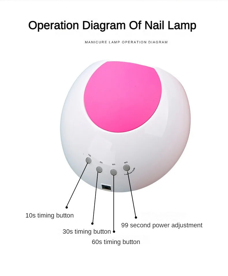 Sun2C UV Nail Lamp 48W Gel Polish Dryer Pedicure Light Manicure Lamp Nail Art Gel Dryer Machine Nail LED Lamp Not Black Handed 241219