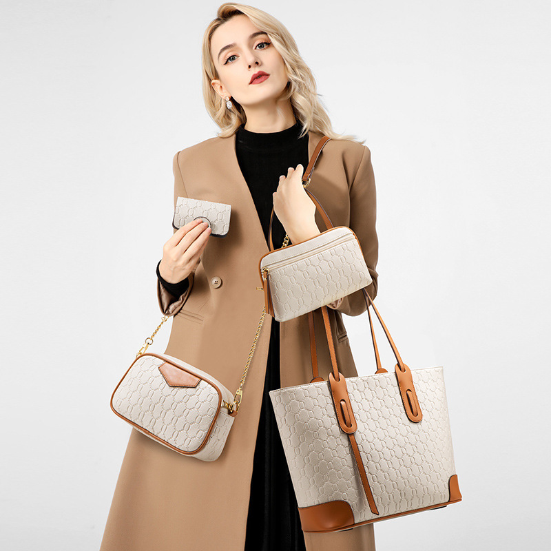 2025S designer new handbag fashion tote trendy shoulder diagonal cross large capacity four piece set mother and woman bag