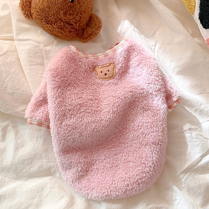 Dog Apparel Pet Autumn/Winter Breasted Cardigan Sweater INS Teddy Small Cat Contrast Designer Clothes
