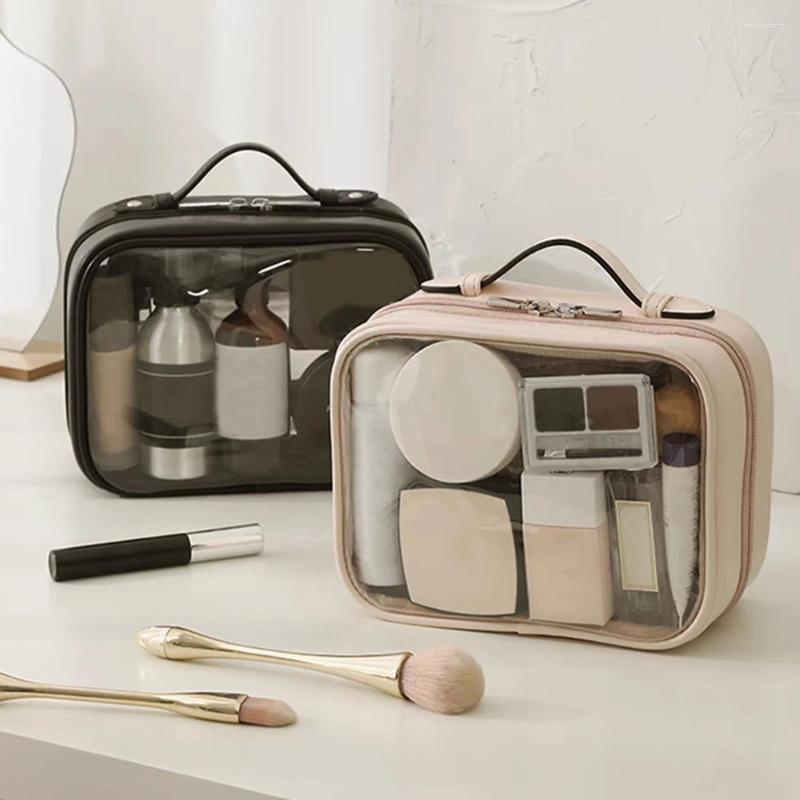 Cosmetic Bags PVC Clear Makeup Bag Organizer Case Bath Toiletry Large Capacity Storage Pouch Waterproof Transparent Zipper
