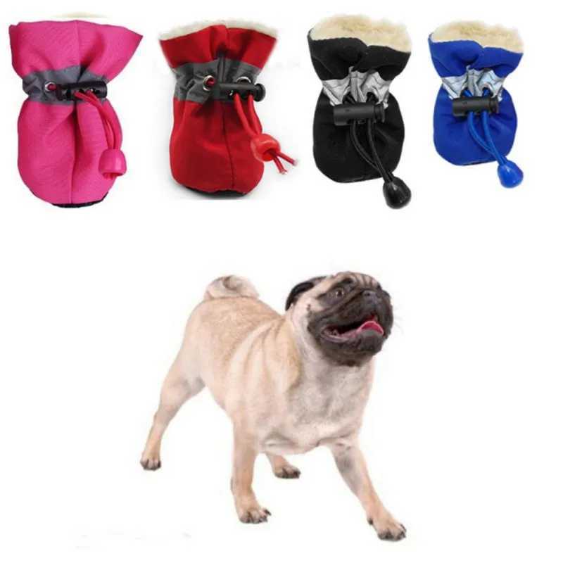 4pcs Waterproof Winter Pet Dog Shoes Anti-slip Rain Snow Boots Footwear Thick Warm For Small Cats Dogs Puppy Dog Socks Booties LXJ241218