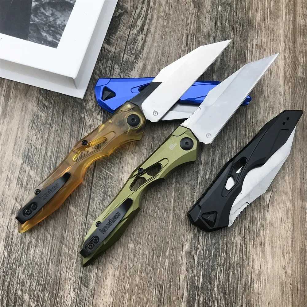 KS 7650 launches 3-pocket folding knife CPM54 sharp blade aluminum handle lightweight outdoor tactical camping EDC hunting toolW241219