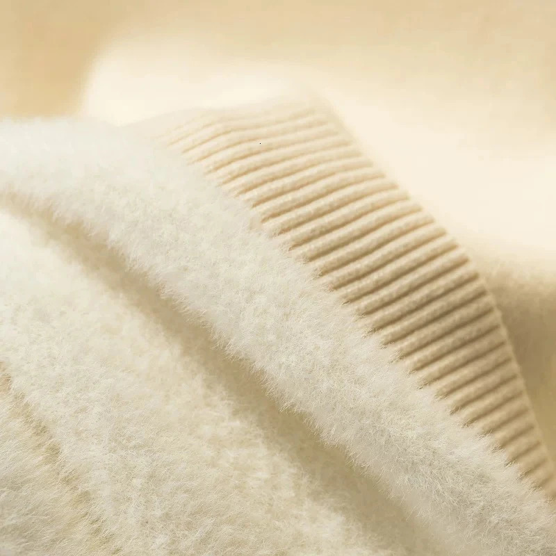 Turtleneck Winter Sweater Womens Elegant Thick Velvet Lining Warm Suede Knitted Lanhua Ultra Thin Top y241211