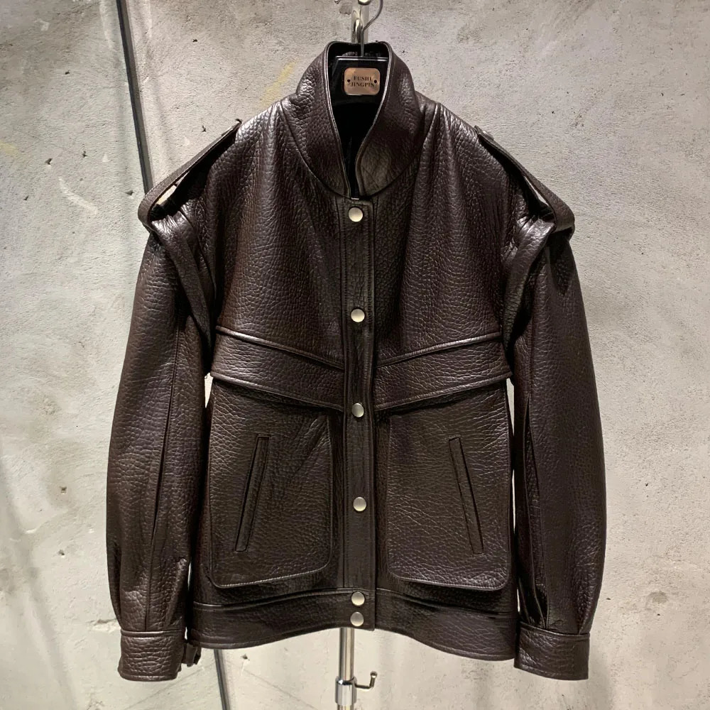 Female Jacket Leather Oversize Women Real Sheepskin Coat Ladies Spring and Autumn Outwear NL053 241219