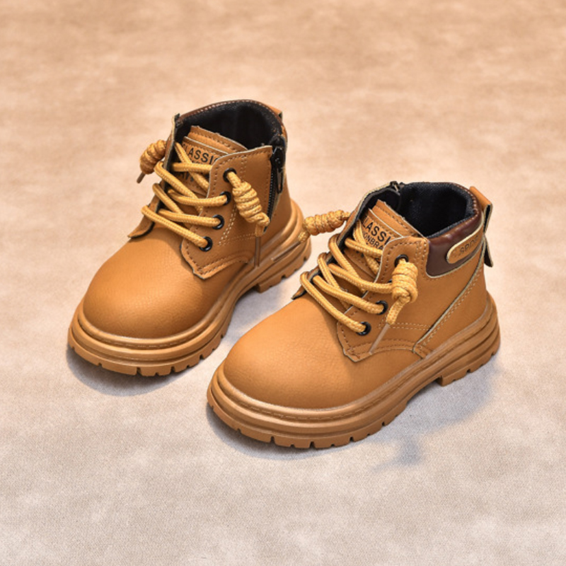 Child Shoes Short Ankle Snow Boots Kid Boots Happysteps Boy Girl Fashion Soft PU Leather Warm Toddlers Children Boots US 5C-12.5C