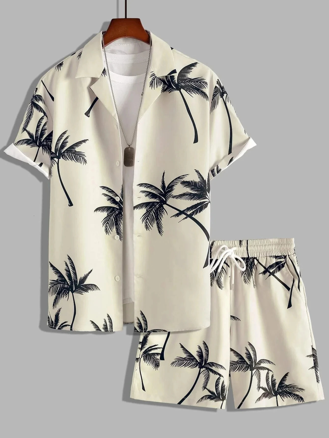 Kids Shirt Sets 3d Print Beach Coconut Tree Plaid Lapel Short Sleeve Casual Shirt Beach Shorts Summer Streetwear Hawaiian Suits 241218