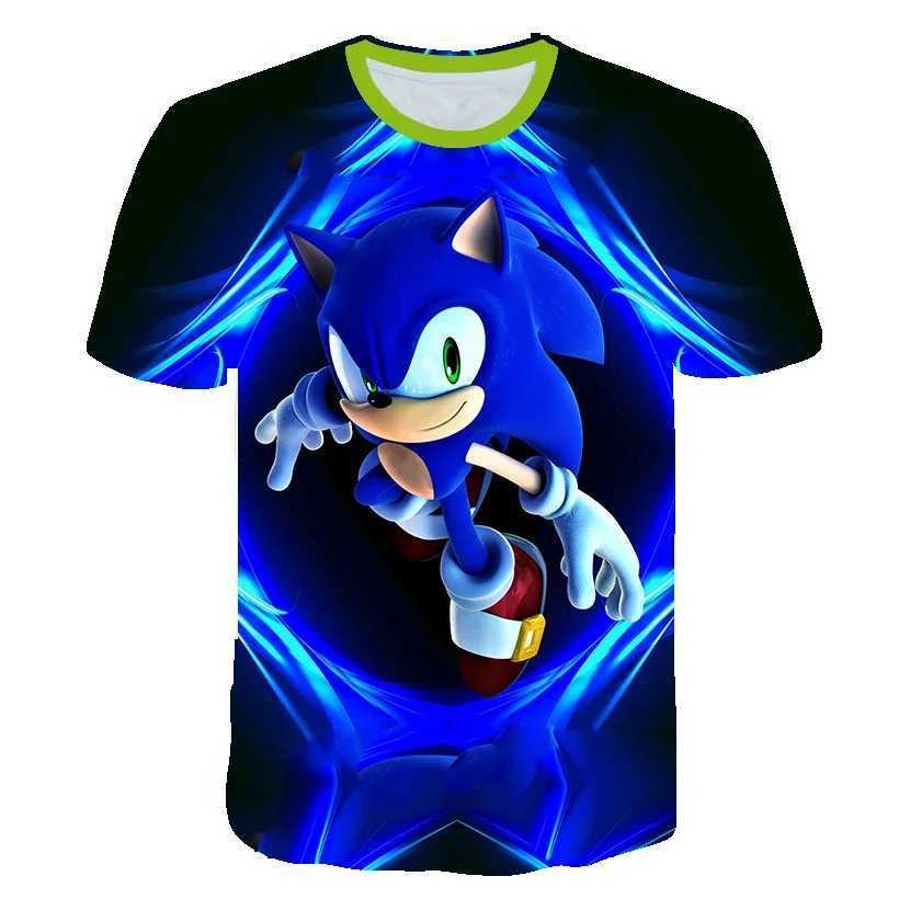 Summer Clothes For Kids New Yellow Sonic T shirt Kids Clothes Boys Game Super Sonic Boys Clothes boys girls T-shirtXJ241219