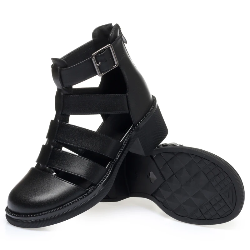 AIYUQI Women Sandals Summer Genuine Leather Ladies Sandals Closure Braided Gladiator Non-Slip Casual Sandals Women