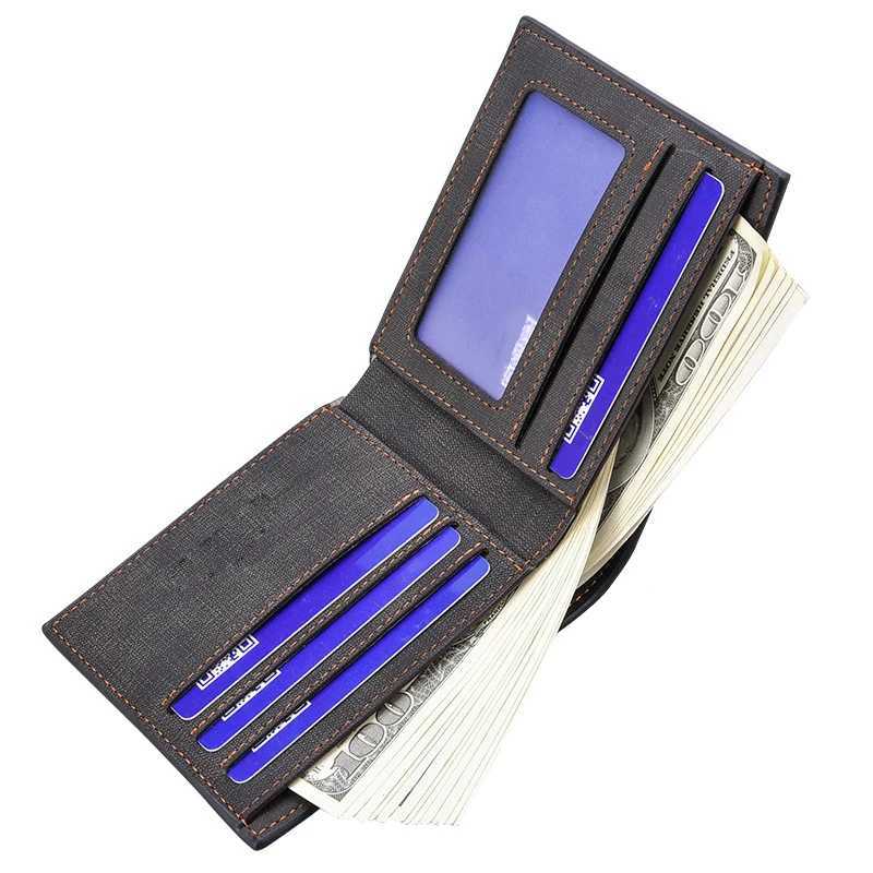 Hot Sale Mens wallet ultra-thin leather wallet thin mens door Feuille Billetera Hombre mens wallet currency card Tria Masculina Z241219