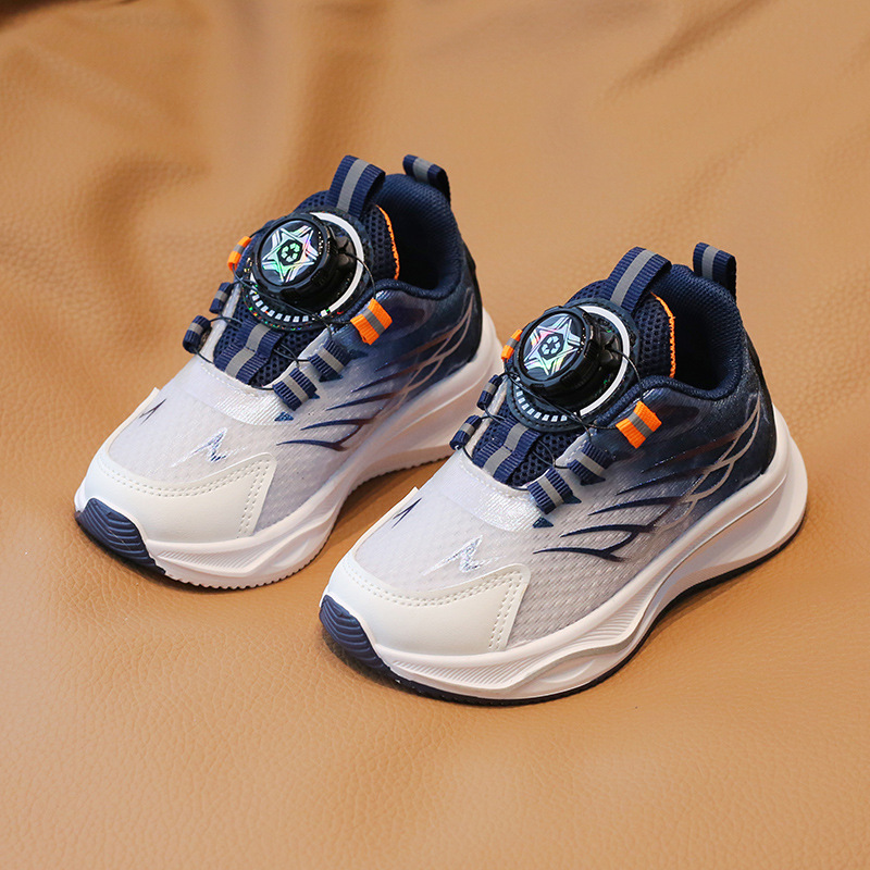 Toddler Sport Shoes Spring New Boy Basketball Rotating Buckle Kids Shoes Kidsnest Fashion Girl Light Running Trainer Shoes Sizes US5C-US1Y
