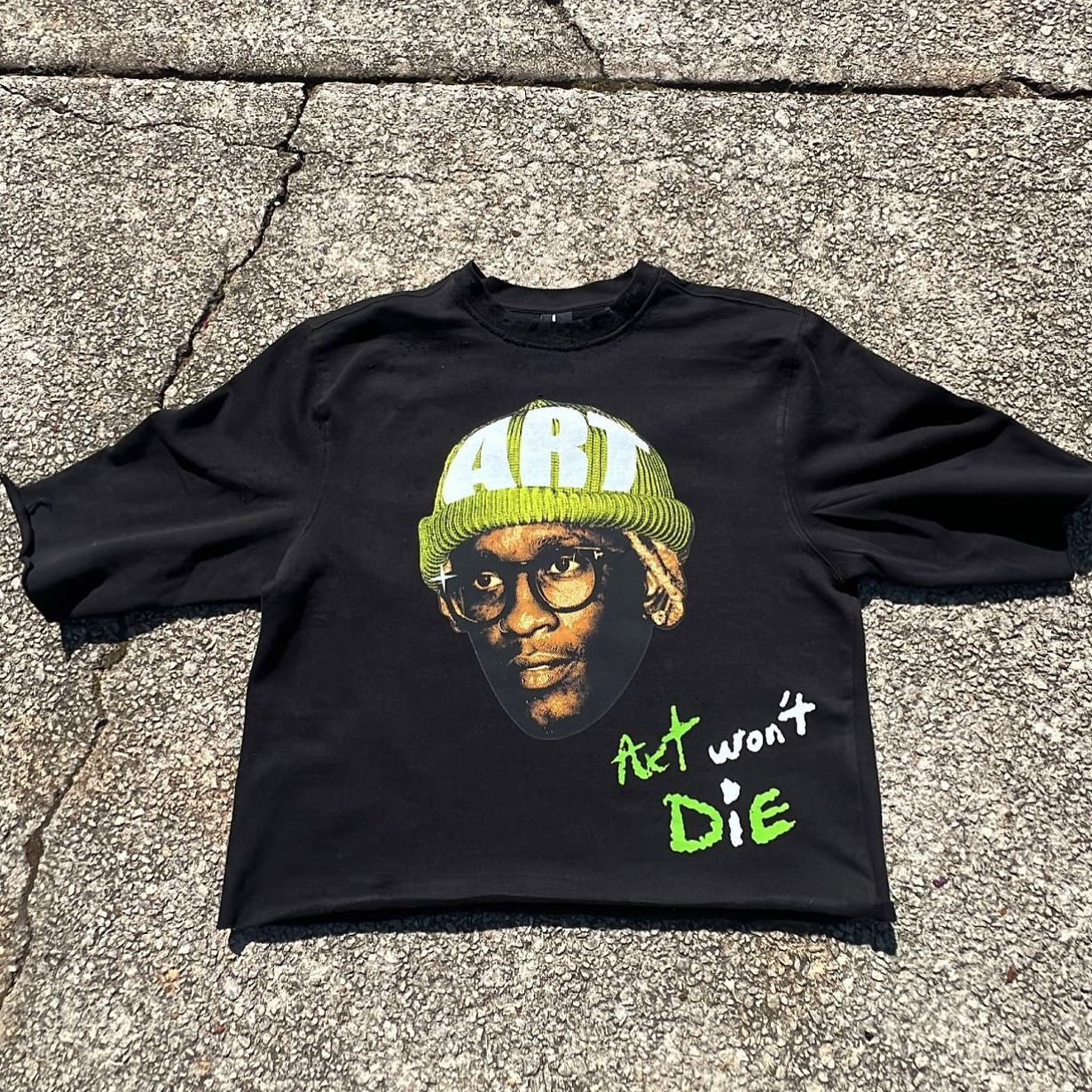 Lanjia- Blutosatire Boxy Cartoon T-Shirt - Gothic Hip Hop Anime Graphic Print Oversized Streetwear Tee For Men & Women 42E59