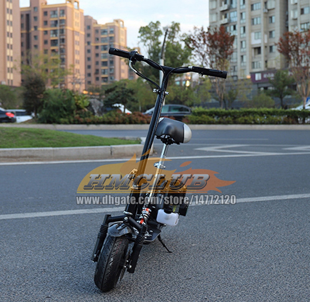Gas Folding Adult Gasoline Scooter 49CC 2Stroke Outdoor Sports Racing Game Gas MOTO Trail-bike Trail bike Crosscountry Scrambling Black Motorcycle Bir