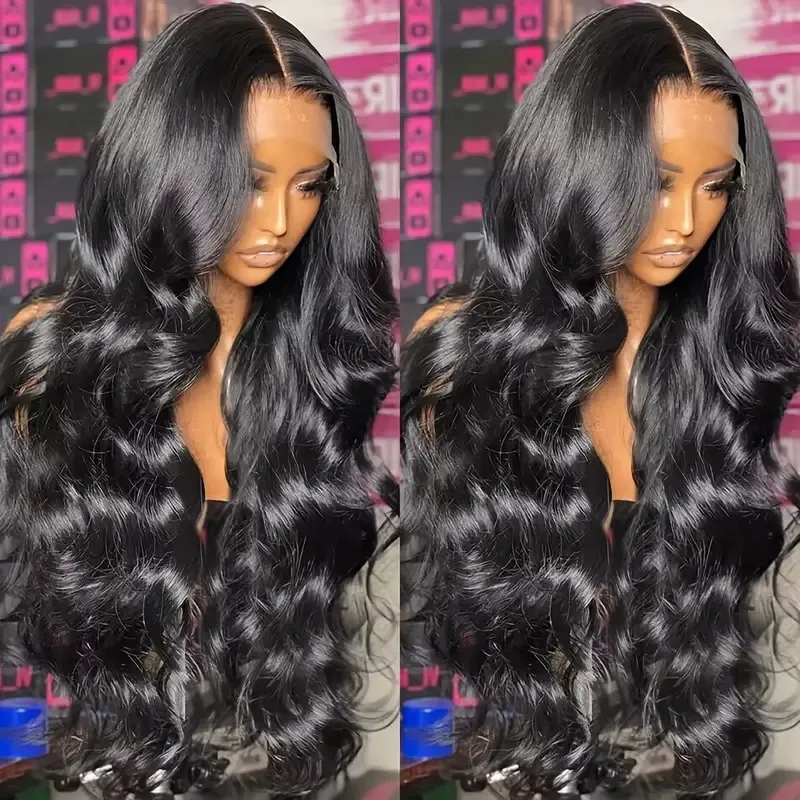 Deep Wave Brazilian Wigs Lace Front Look Like Human Hair Wig Long 32 inch Hd Frontal Wig Transparent Glueless Wigs For Women Synthetic Hair PrePlucked