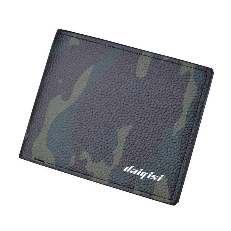 Hot Sale New mens ultra-thin PU storage wallet fashionable camouflage horizontal soft leather large capacity multi card wallet hot selling Z241219