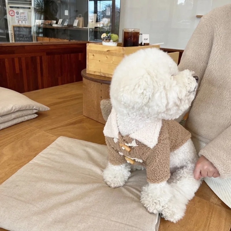 Pet Dog Cardigan Coat Fleece Dog Clothes Puppy Jacket Chihuahua French Bulldog Dog Overalls Small Dog Clothing Warm Costumes