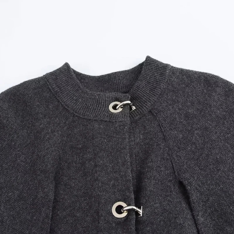 TRAF Knit Capes Women Winter Woman Ponchos Large Size Outerwear Solid Coats Cloak Elegant Womens Shawl Korean Style Ponchos 241218