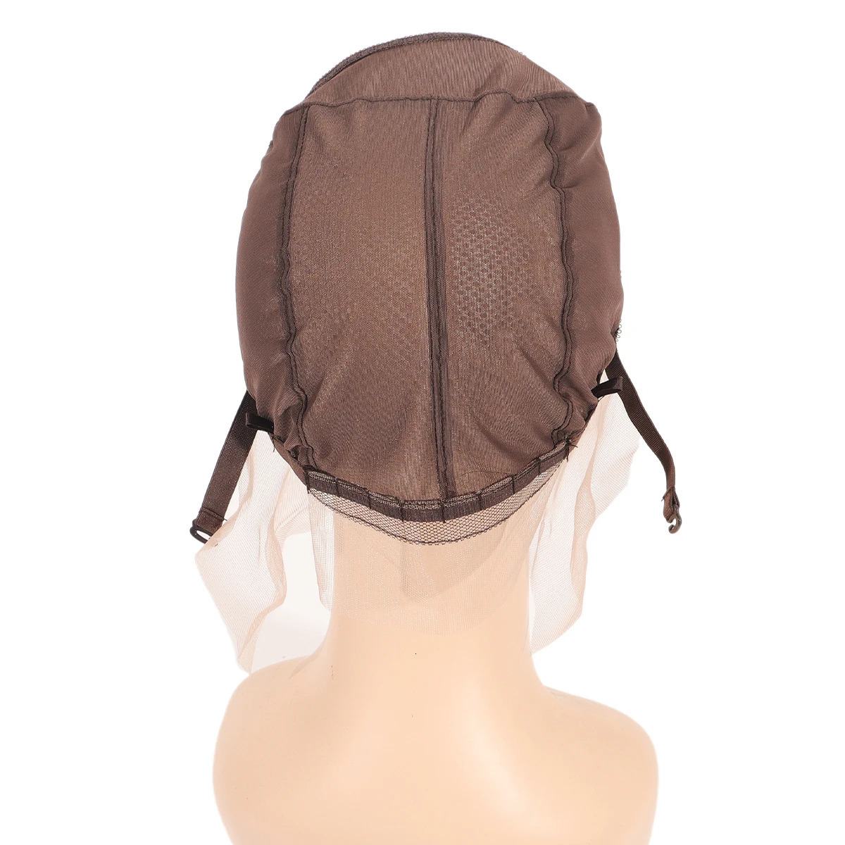13X4 Lace front wig Cap For Making wigs with adjustable Strap Guide line Brown woven extension Swiss lace net crochet wig cap 241219