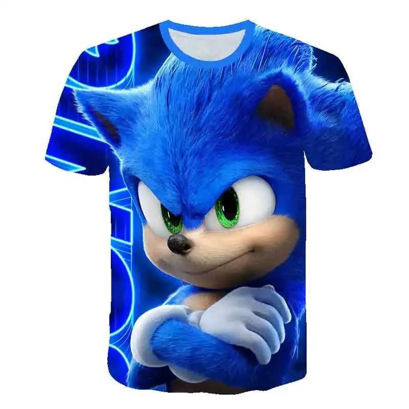New Yellow Sonic T shirt Kids Clothes Boys Game Super Sonic Boys Clothes Men Women T-shirt Summer Clothes For GirlsXJ241219