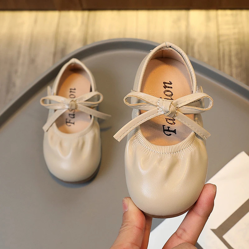 Spring Autumn Girls Shoes Elastic Band Slip on Boat Shoes Bow Mary Jane Toddler Girls Soft Comfortable Ballet Flats Kids Child 241218