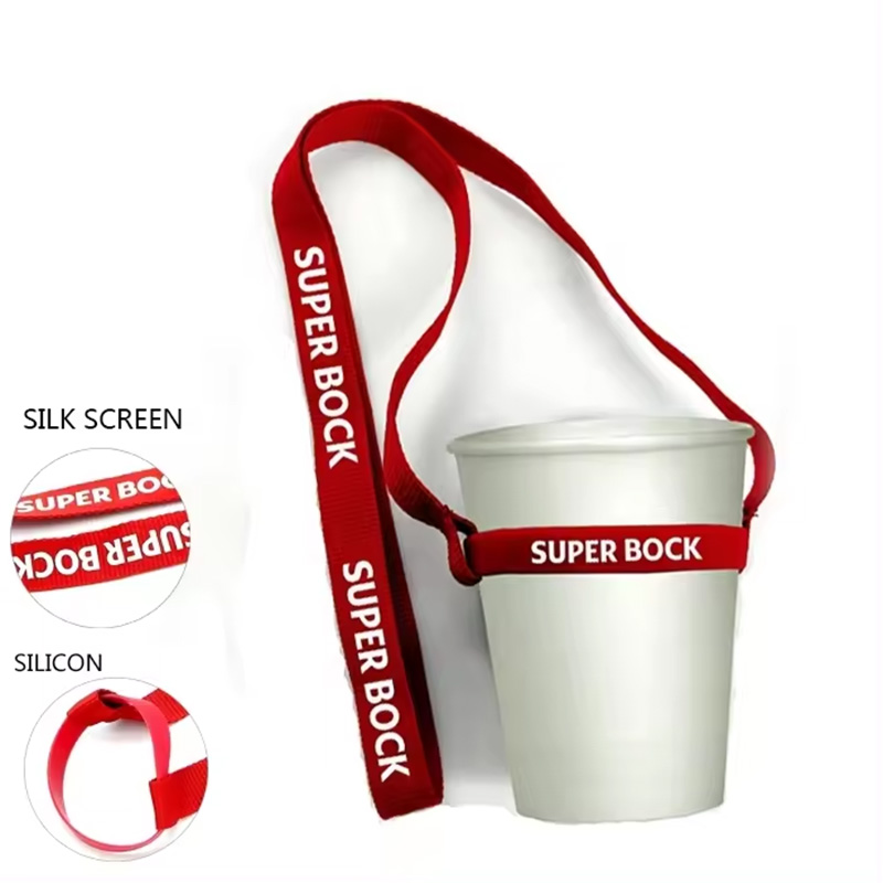 Factory Customied LOGO Free Designer Service High quality Polyester Lanyards with Cup Holder Lanyard for Thicken Water Bottles Holder Strap Neck Lanya