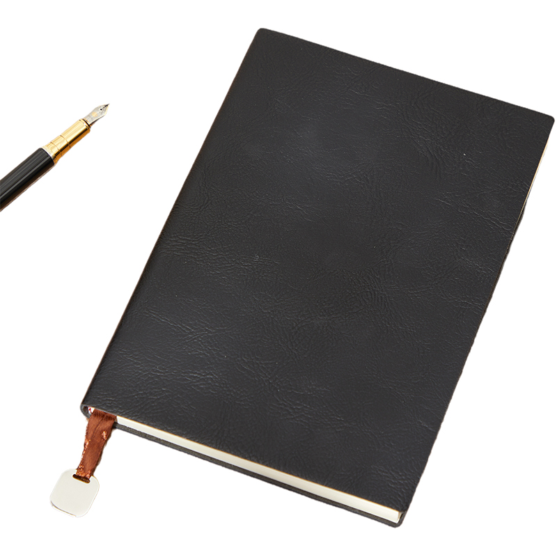 Soft Leather Notebook sub meeting minutes notepad business office with horizontal lines work journal simple student coursework book school portable