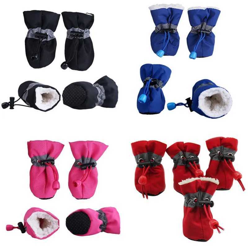4pcs Waterproof Winter Pet Dog Shoes Anti-slip Rain Snow Boots Footwear Thick Warm For Small Cats Dogs Puppy Dog Socks Booties LXJ241218