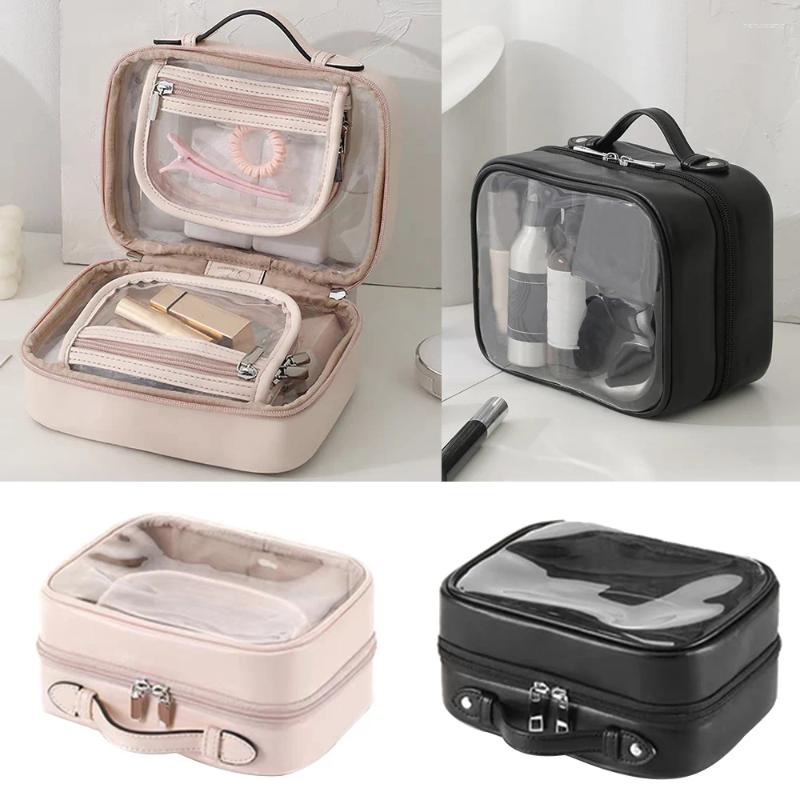 Cosmetic Bags PVC Clear Makeup Bag Organizer Case Bath Toiletry Large Capacity Storage Pouch Waterproof Transparent Zipper