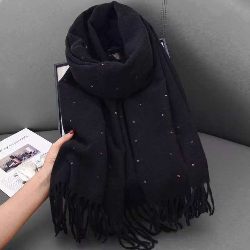 T017 scarf women's autumn and winter new warm thick neck scarf student Korean version all-match shawl