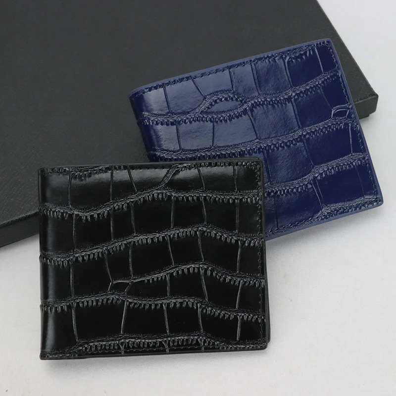Free Custom Letters Genuine Pattern Leather Wallet Men Thin Male Purse Money Dollars Clip Credit Card Holder 241212