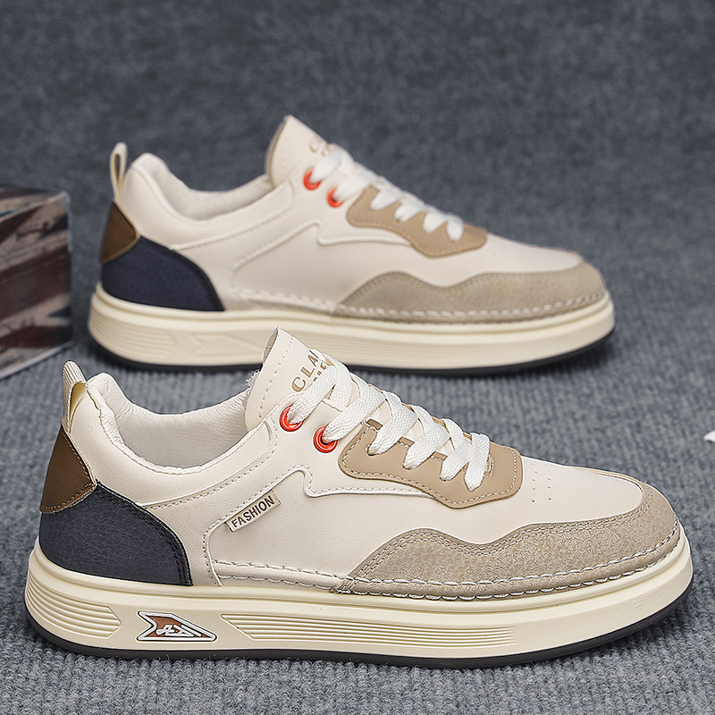 Men Casual Shoes Fashion Flat Bottom Niche Designer Shoes Versatile Soft Sole Popular Triple Grey Beige Free shipping