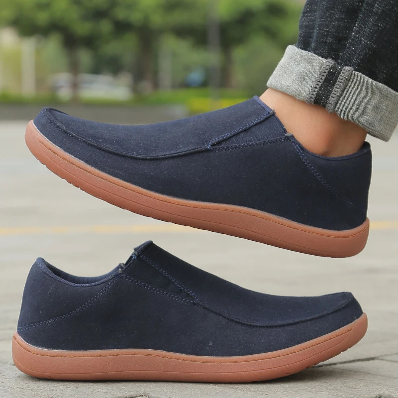 Fujeak Mens Wide Barefoot Shoes Fashionable and Comfortable Loafers Breathable Casual Mens Sports Shoes Anti slip Walking Shoes 241213