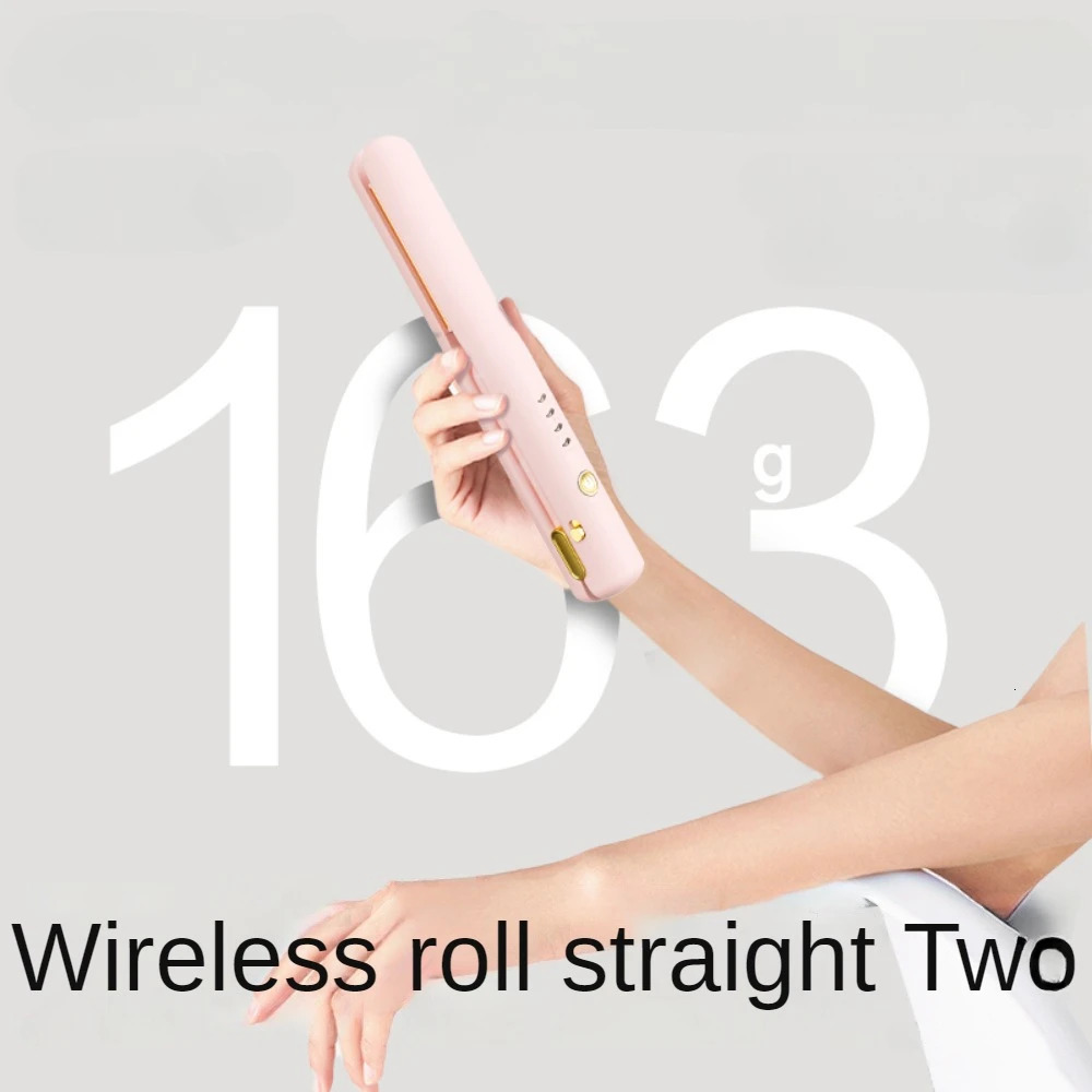 Anti-Scald Cordless Hair Straightener Brush Lightweight Mini To Carry Out USB Rechargeable Electric for Home Travel for Women 241224