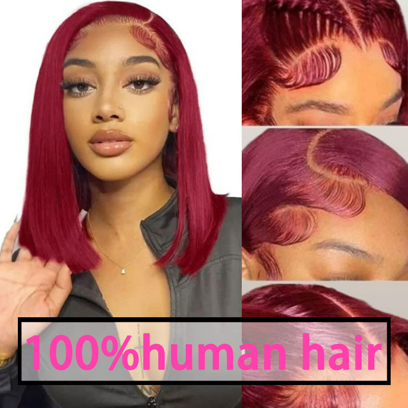 13*4 European American women's Human wig brown black with Straight Lace Front long and straight hair
