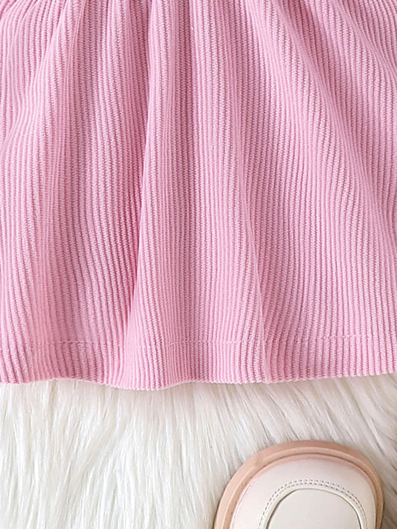 2PCS Winter Style For Girls Aged 0-3 Comfortable Foreign Style Sweet Fluffy Stitching Pink Dress Hat 241219