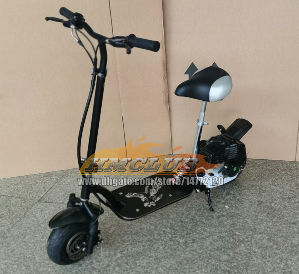 Gas Folding Adult Gasoline Scooter 49CC 2Stroke Outdoor Sports Racing Game Gas MOTO Trail-bike Trail bike Crosscountry Scrambling Black Motorcycle Bir