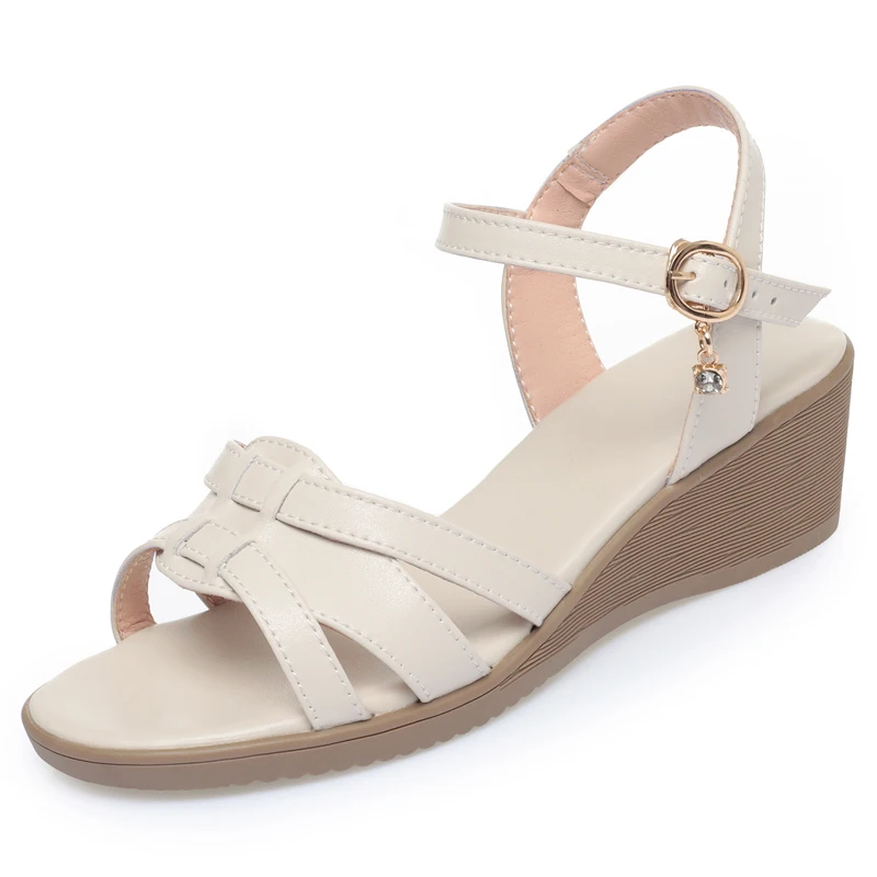 AIYUQI Women's Sandals Wedge Summer Non Slip Mom Sandals Large Size Fashion Sandals Women