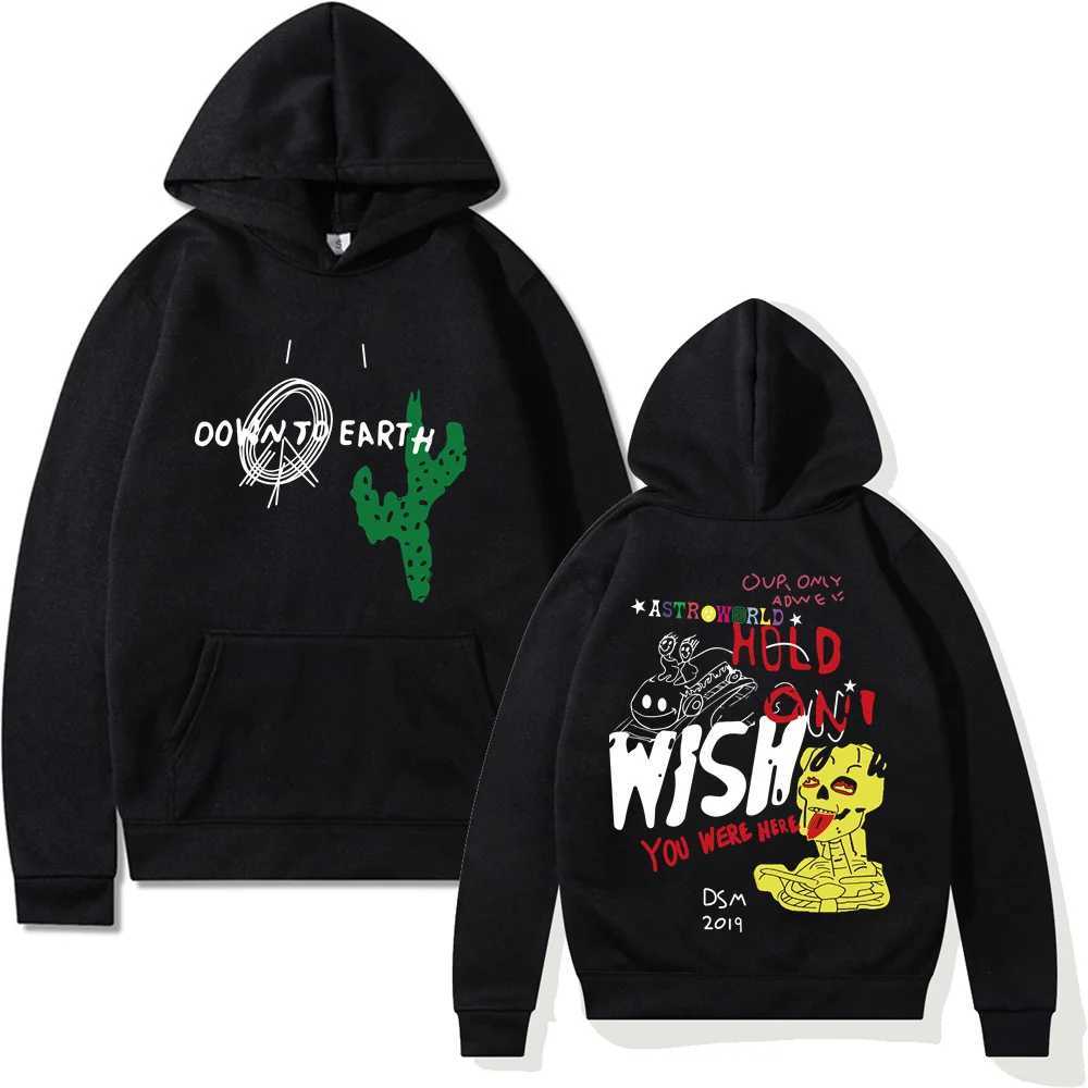 Men's Hoodies Sweatshirts ASTROWORLD Jack Cactus Hip Hop Hoodies Print Hooded Sweatshirt Men Women Casual Pullover Streetwear Tracksuit Q241218