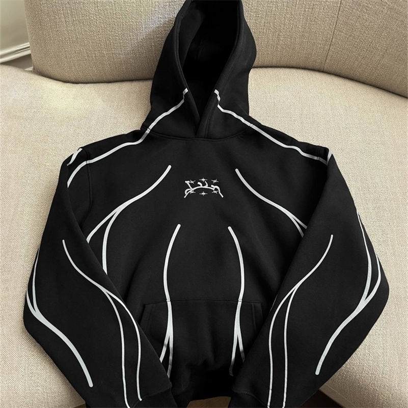 Haruku Shin embroidered jacket mens clothing fashion hooded sweater oversized long sleeved Y2K zipper 241211