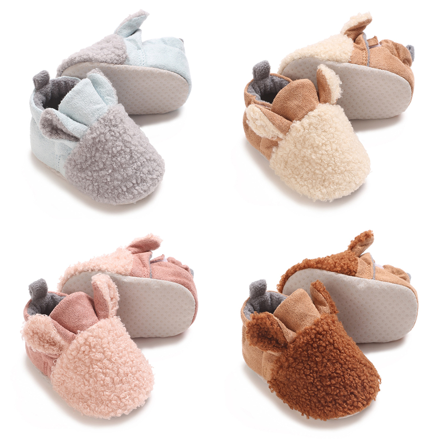 Cute Newborn Baby Shoes With Ear Toddler Baby Crawling Shoes Kidsnest Boys Girls Lamb Slipper Prewalker Trainers Winter Infant Warm Shoes