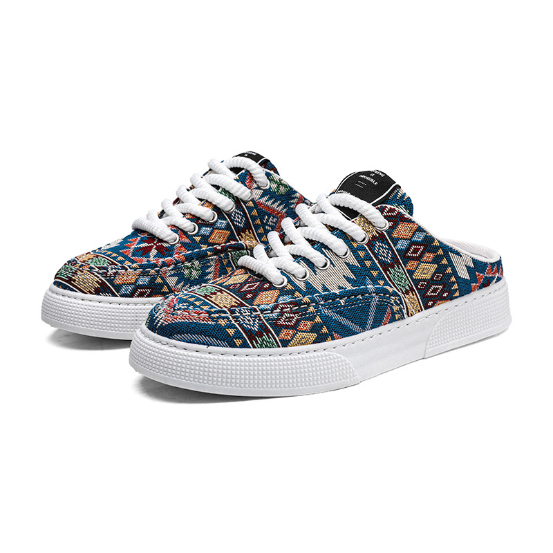 Men Casual Slip-on Fashion NEW hot Comfort Flat Bottom Trendy Printing Canvas Versatile Designer Shoes Multi Color Free shipping