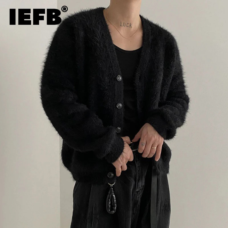 Iefb Fashion Mens Magni Magli Cardigan Pleece Vale A V-Neck Knitting Coat Singe…