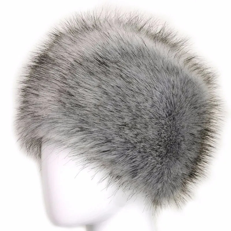 Winter Thick Furry Hairband Fluffy Russian Faux Fur Women Fur Headband Hat Winter Outdoor Earwarmer Ski Hats For Spring 241218