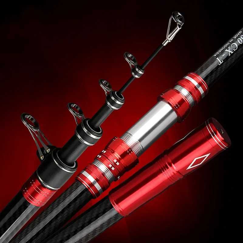 Telescopic Fishing Rod 2.7/3.0/3.6/4.2/4.5m Travel Surf Rod Spinning Power 5-300g Throwing Surfcasting Carbon Baitcasting rodXJ241219