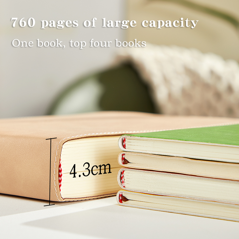 Elegant Leather-Bound Student Coursework Book - Simple Design with Vertical Lined Pages for Meetings and Workshops