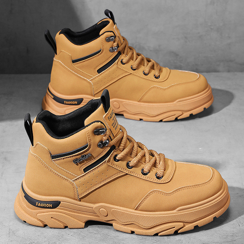 Men Boots Fashion Leisure Outdoor Thick Sole Anti-slip NEW hot Wear-resistant Autumn Winter Versatile Simple Designer Shoes Triple Black hot Khaki Fre
