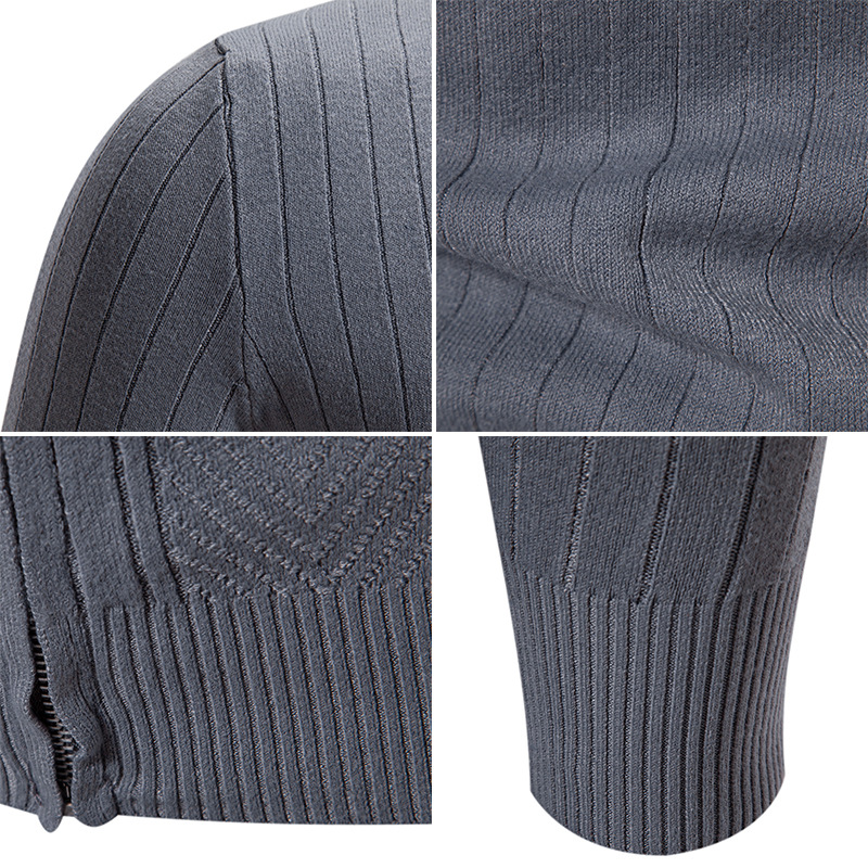 Casual Larger Fit Men's Woolen Argyle Cardigan - Stylish Stand-Up Collar Knitting for Cold Seasons