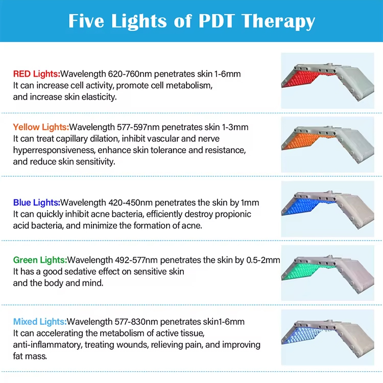 Hot Sale 5 Colors Bio Light Skin Rejuvenation Photodynamic Therapy PDT LED 132 Beads Face Cover Anti-wrinkle Anti-aging Skin Tightening Instrument