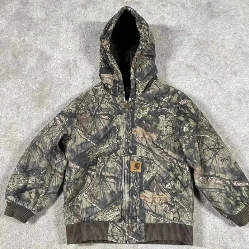 Hip hop tactical camouflage streetwear retro camouflage zipper hooded sweatshirt Y2K jacket mens super large hooded sweatshirt zipper jacket clothing 