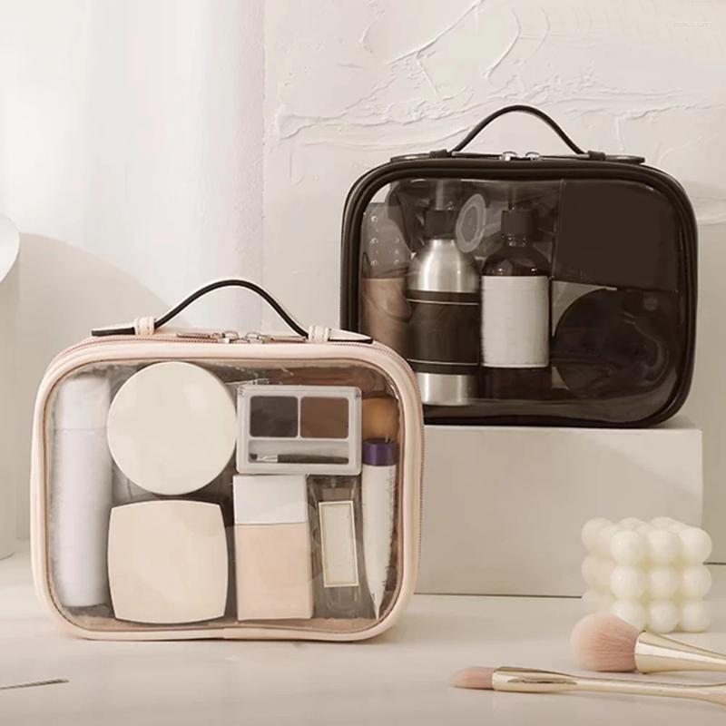 Cosmetic Bags PVC Clear Makeup Bag Organizer Case Bath Toiletry Large Capacity Storage Pouch Waterproof Transparent Zipper